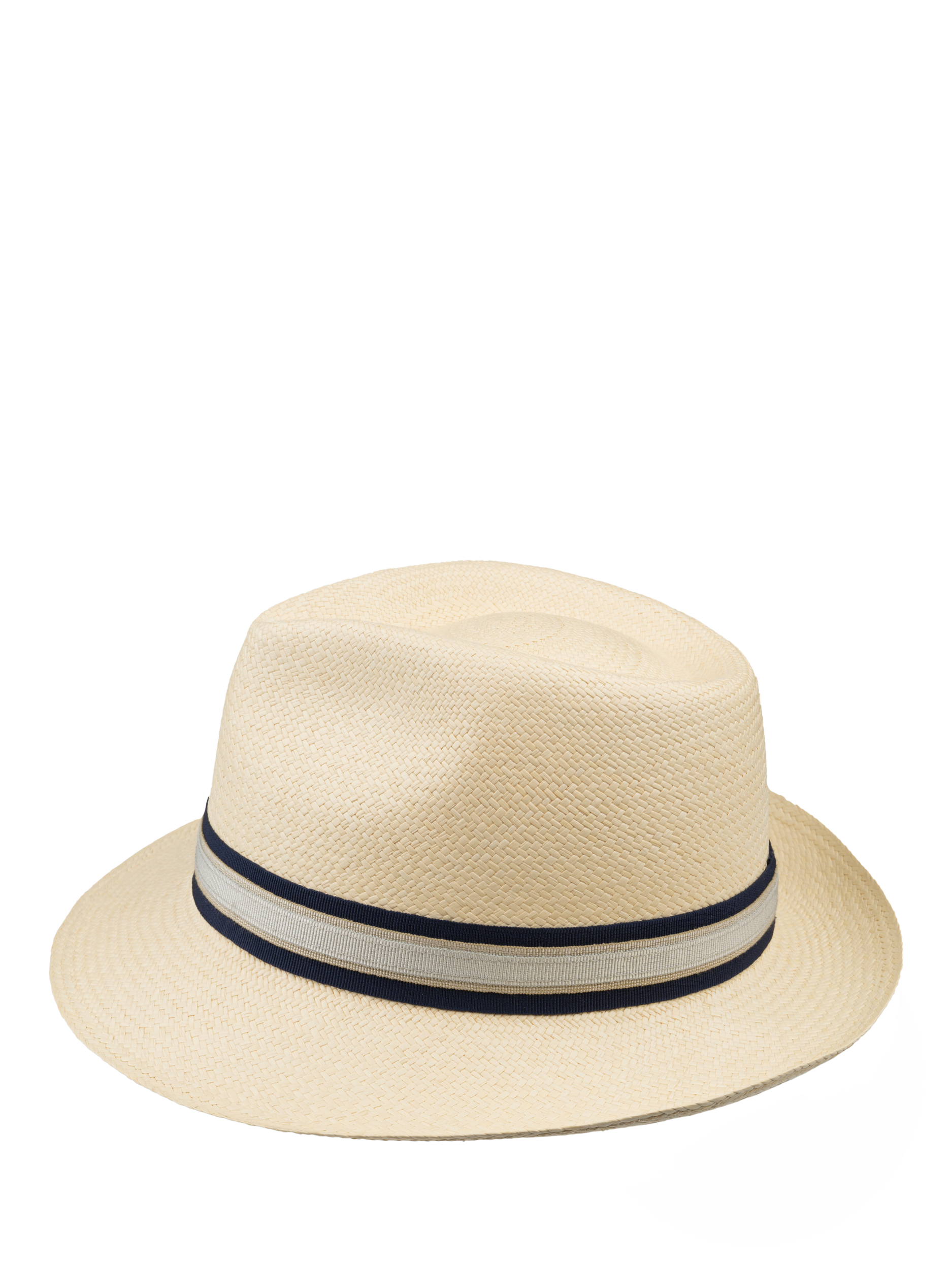 Product image 4 of 6, which shows Christy Trilby Panama Hat, Ivory/Stripe, M
