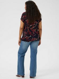 KAFFE Leaf Print Blouse, Windsor Wine/Black - view 2, Windsor Wine/Black