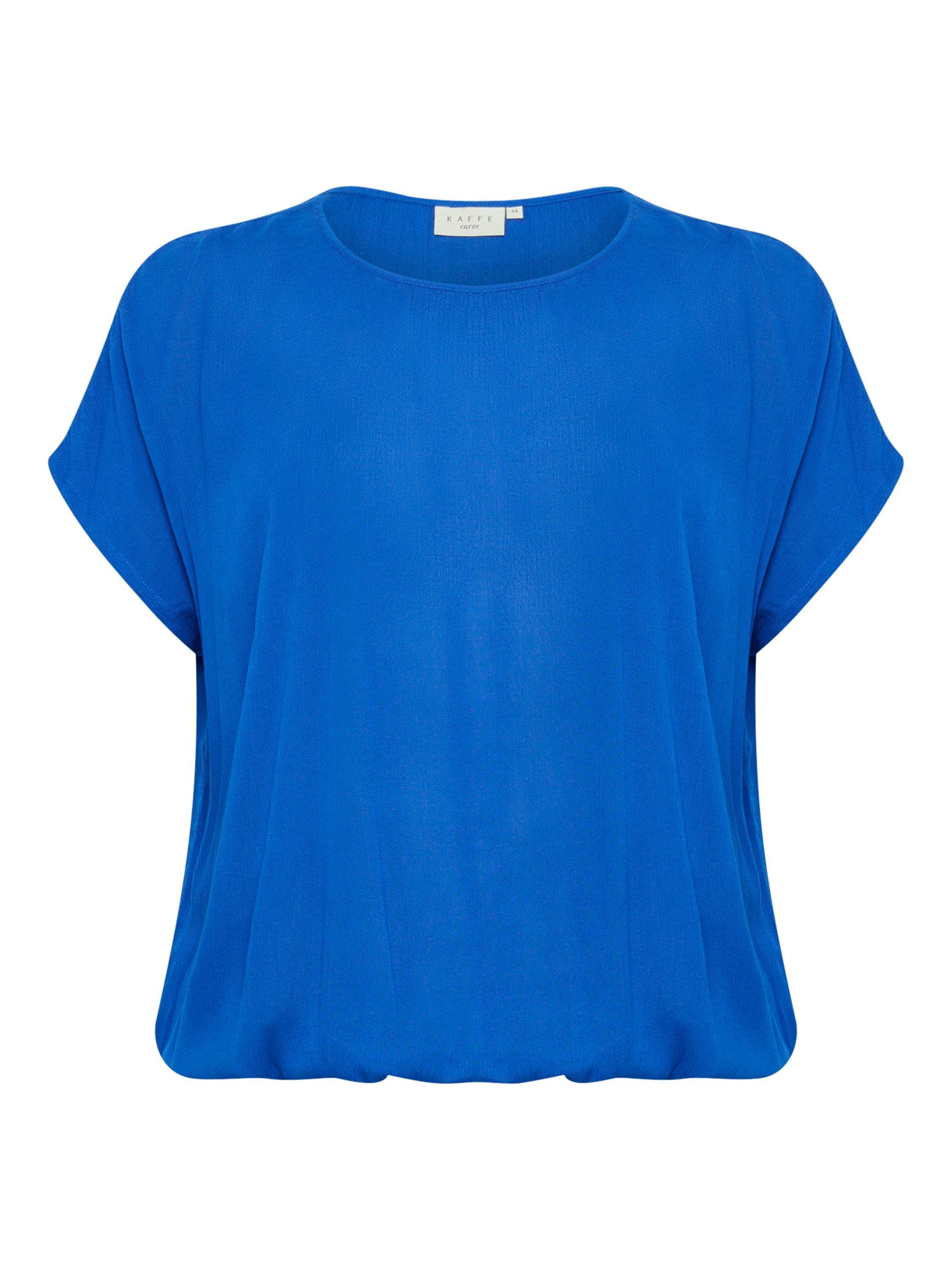 Product image 5 of 6, which shows KAFFE KCami Viscose Short Sleeve Top, Mid Blue, 20