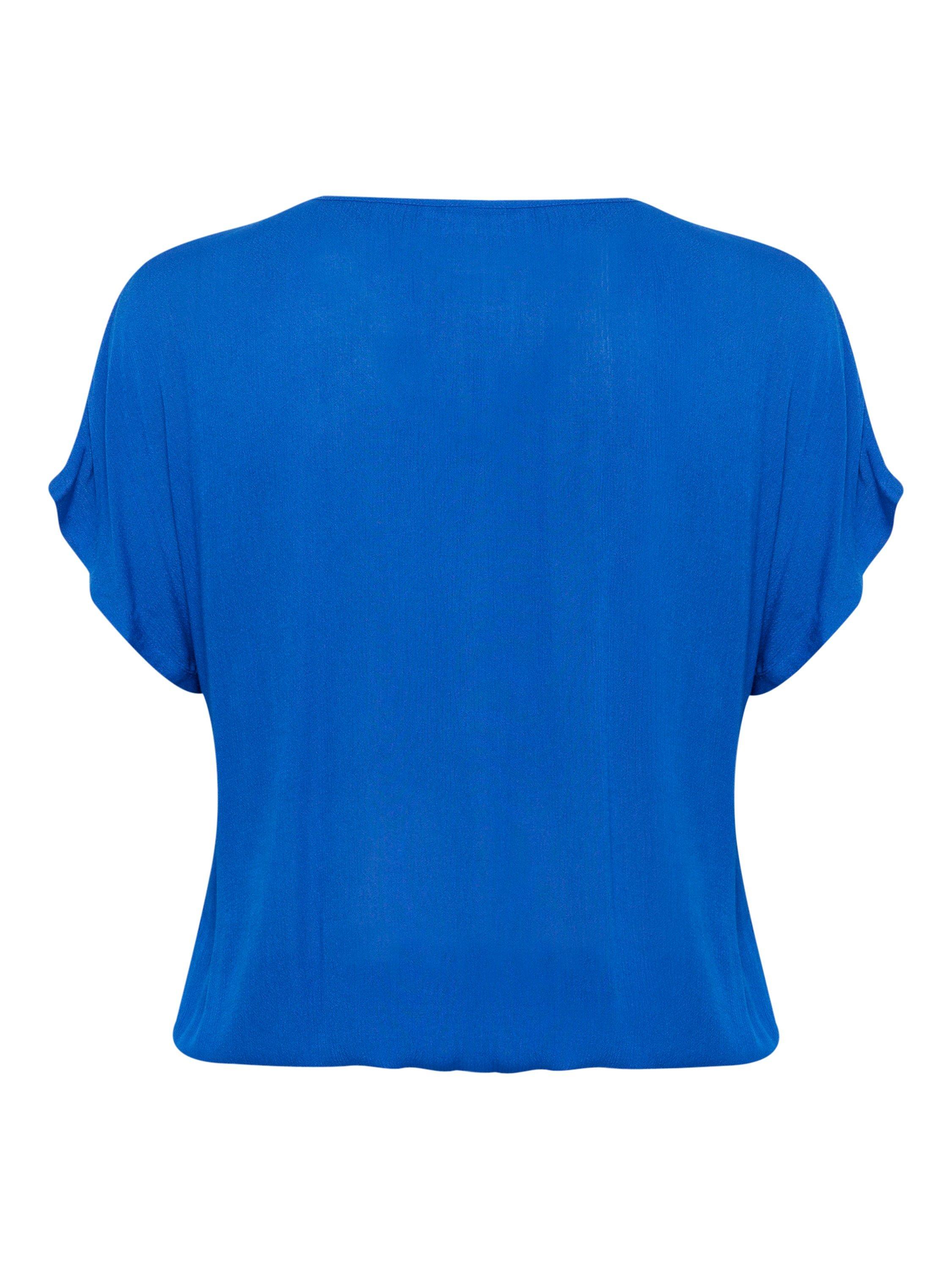 Product image 6 of 6, which shows KAFFE KCami Viscose Short Sleeve Top, Mid Blue, 20