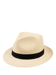 Christy Headband Trilby Panama Hat, Ivory/Black
