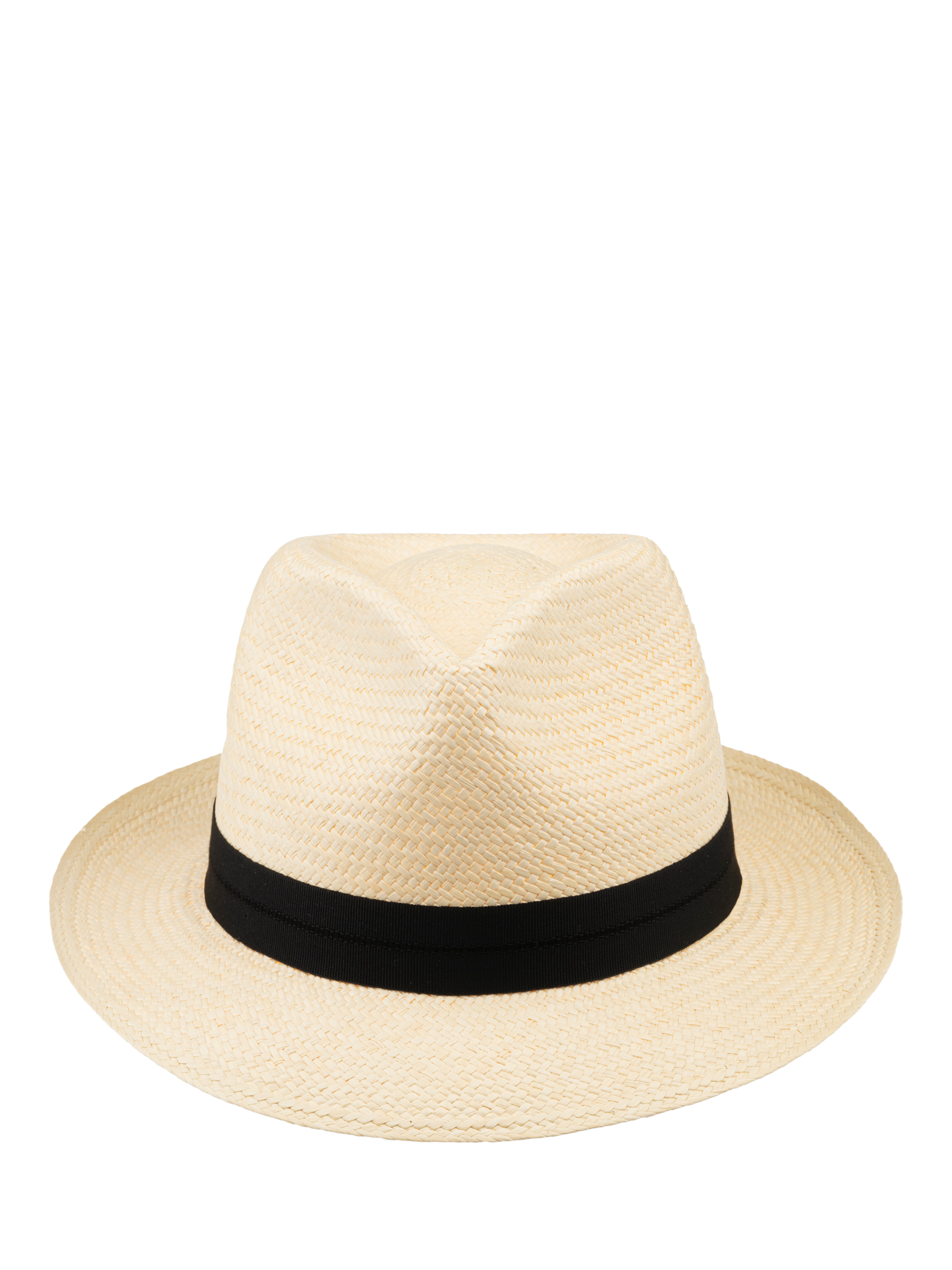 Product image 3 of 6, which shows Christy Headband Trilby Panama Hat, Ivory/Black, M