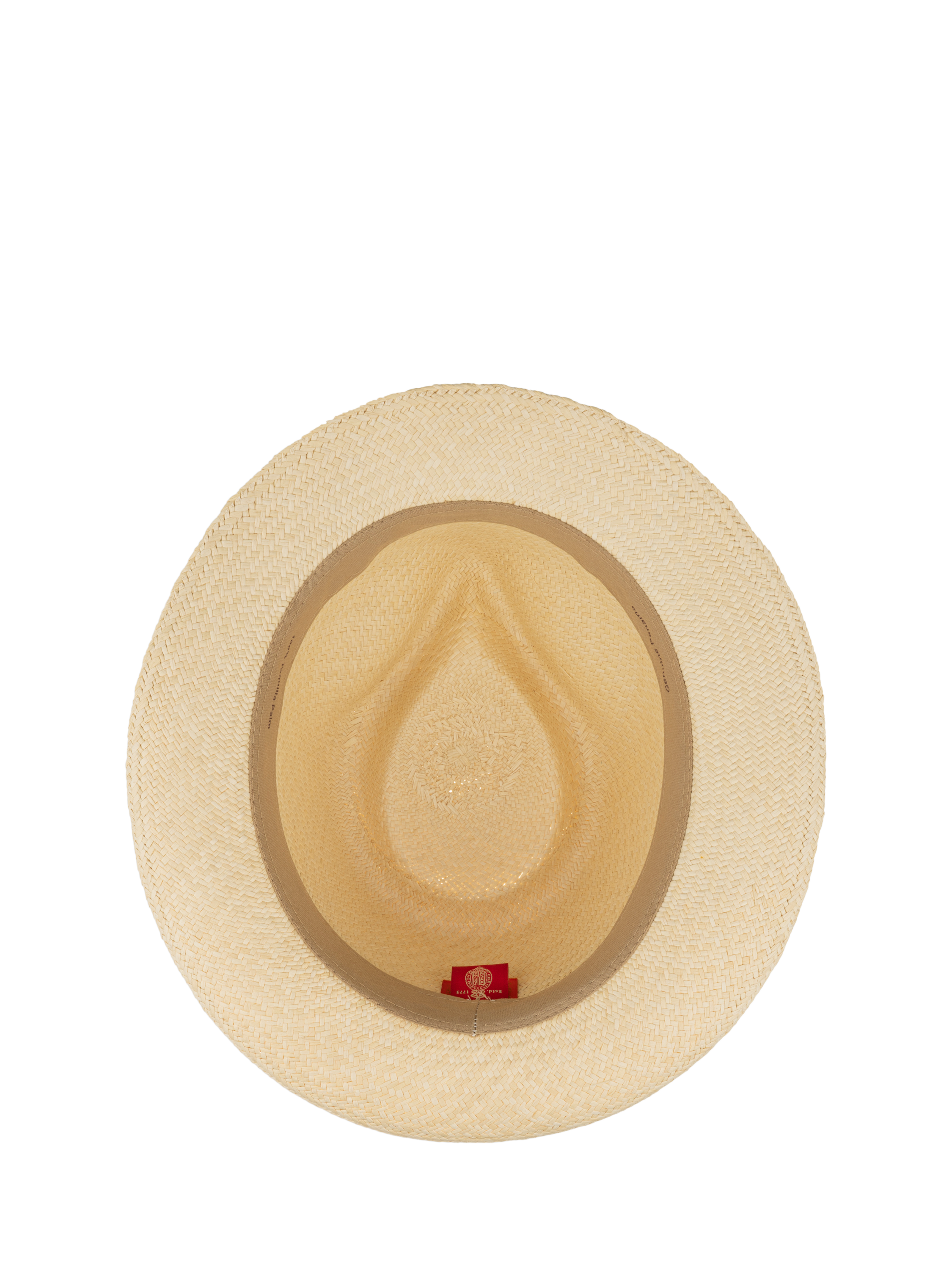 Product image 3 of 4, which shows Christy Headband Trilby Panama Hat, Ivory/Navy Waffle, M