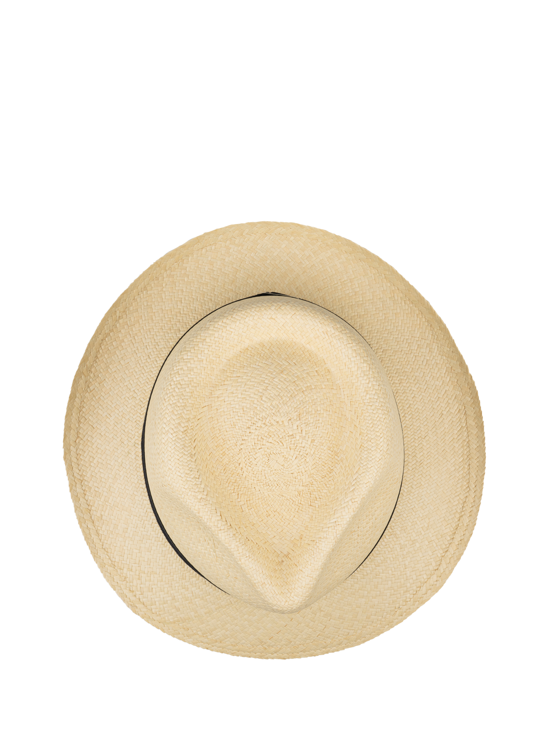 Product image 4 of 4, which shows Christy Headband Trilby Panama Hat, Ivory/Navy Waffle, M