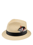 Christy Trilby Panama Hat, Ivory/Black