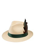Christy Trilby Panama Hat, Ivory/Green
