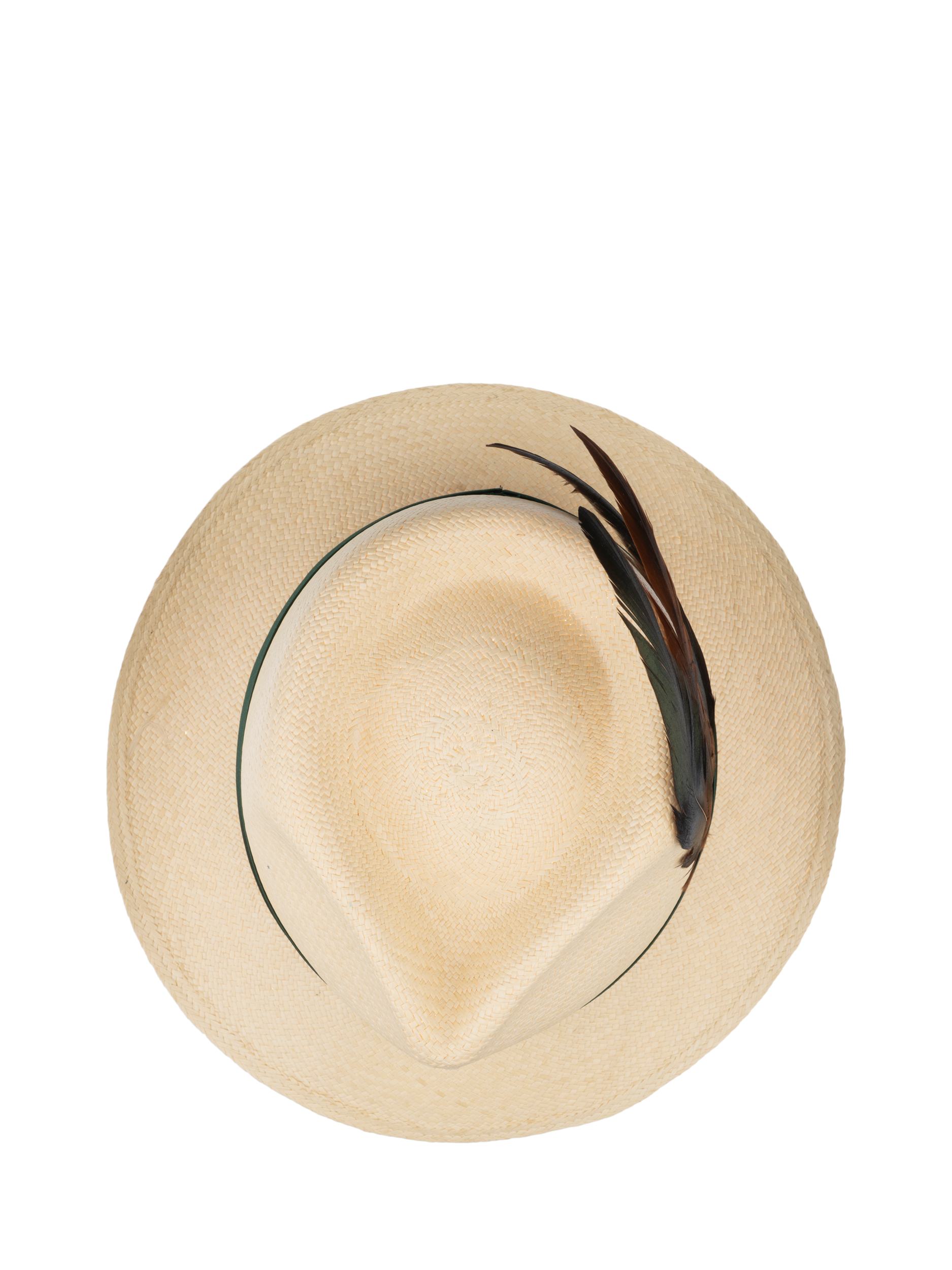 Product image 6 of 6, which shows Christy Trilby Panama Hat, Ivory/Green, M
