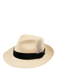 Christy Trilby Panama Hat, Ivory/Black
