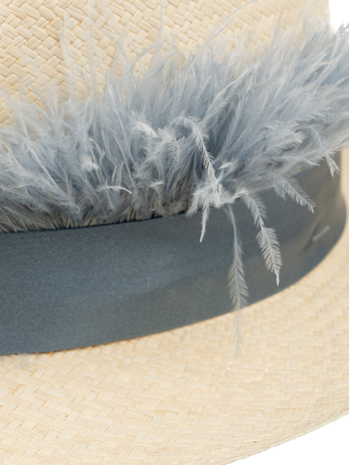 Product image 2 of 6, which shows Christy Trilby Panama Hat, Ivory/Light Blue, M
