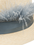 Christy Trilby Panama Hat, Ivory/Light Blue