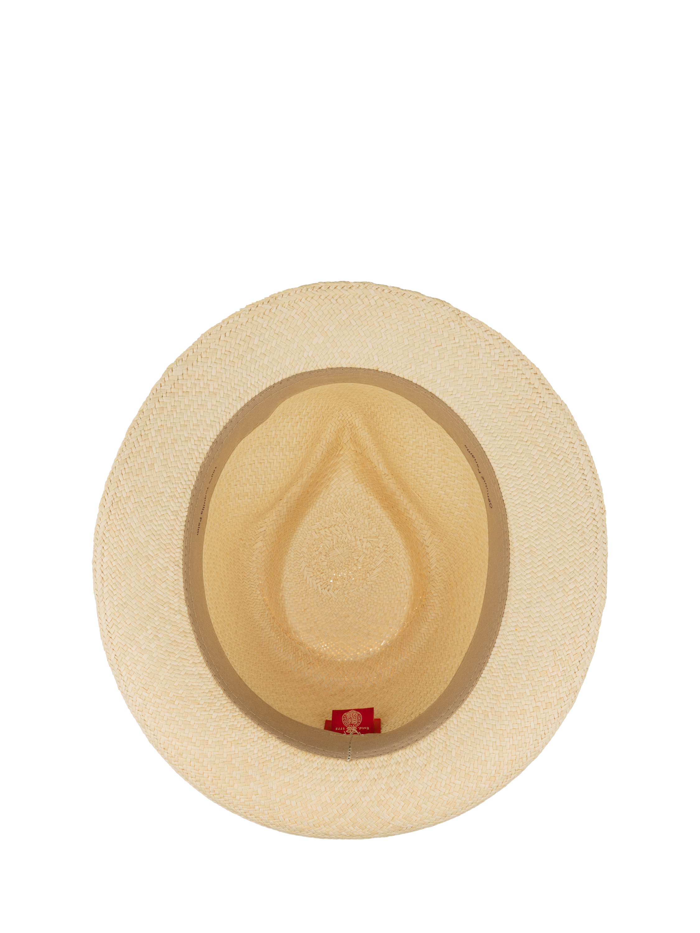Product image 5 of 6, which shows Christy Trilby Panama Hat, Ivory/Light Blue, M