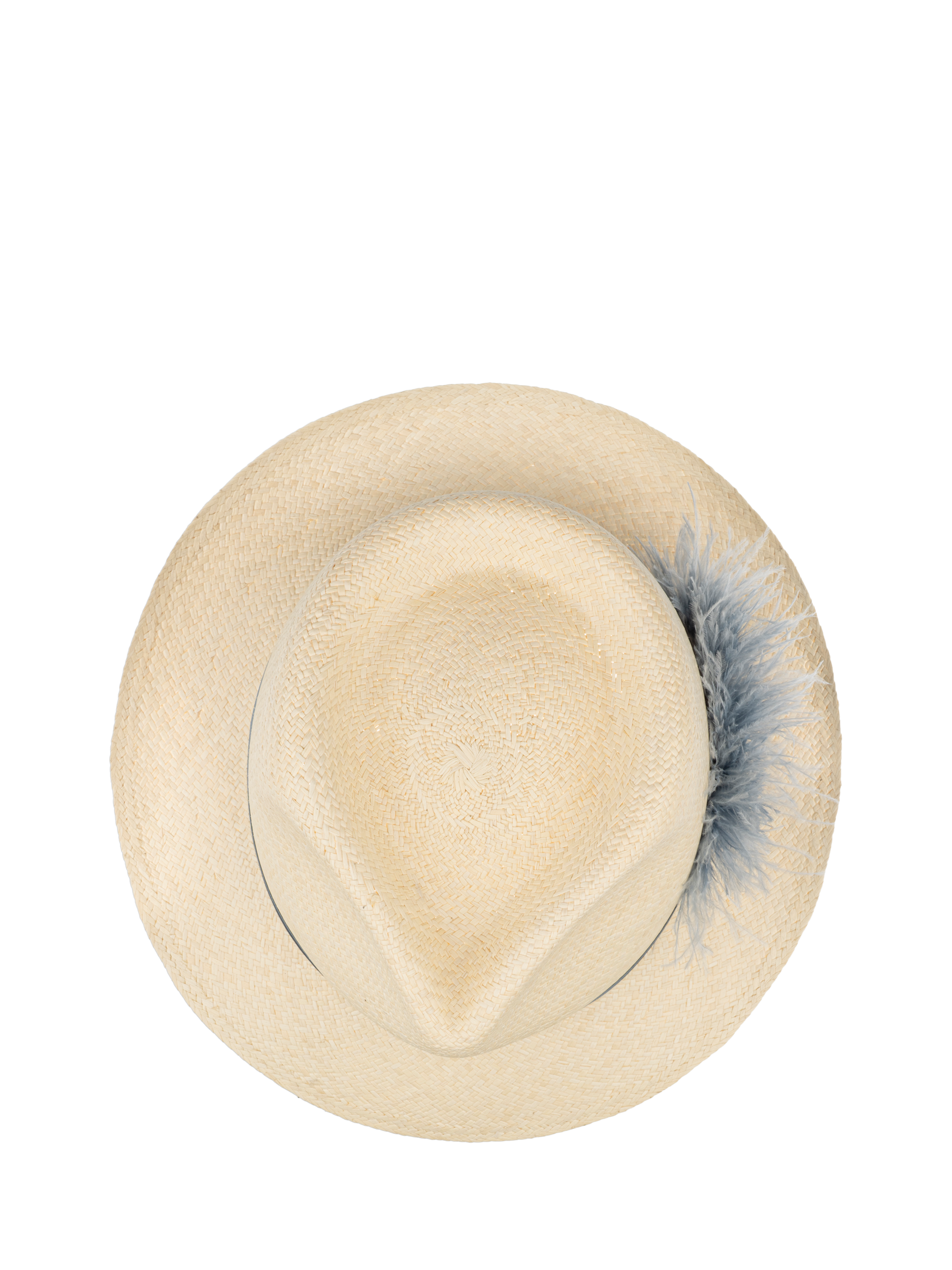 Product image 6 of 6, which shows Christy Trilby Panama Hat, Ivory/Light Blue, M