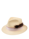Christy Trilby Panama Hat, Ivory/Pink