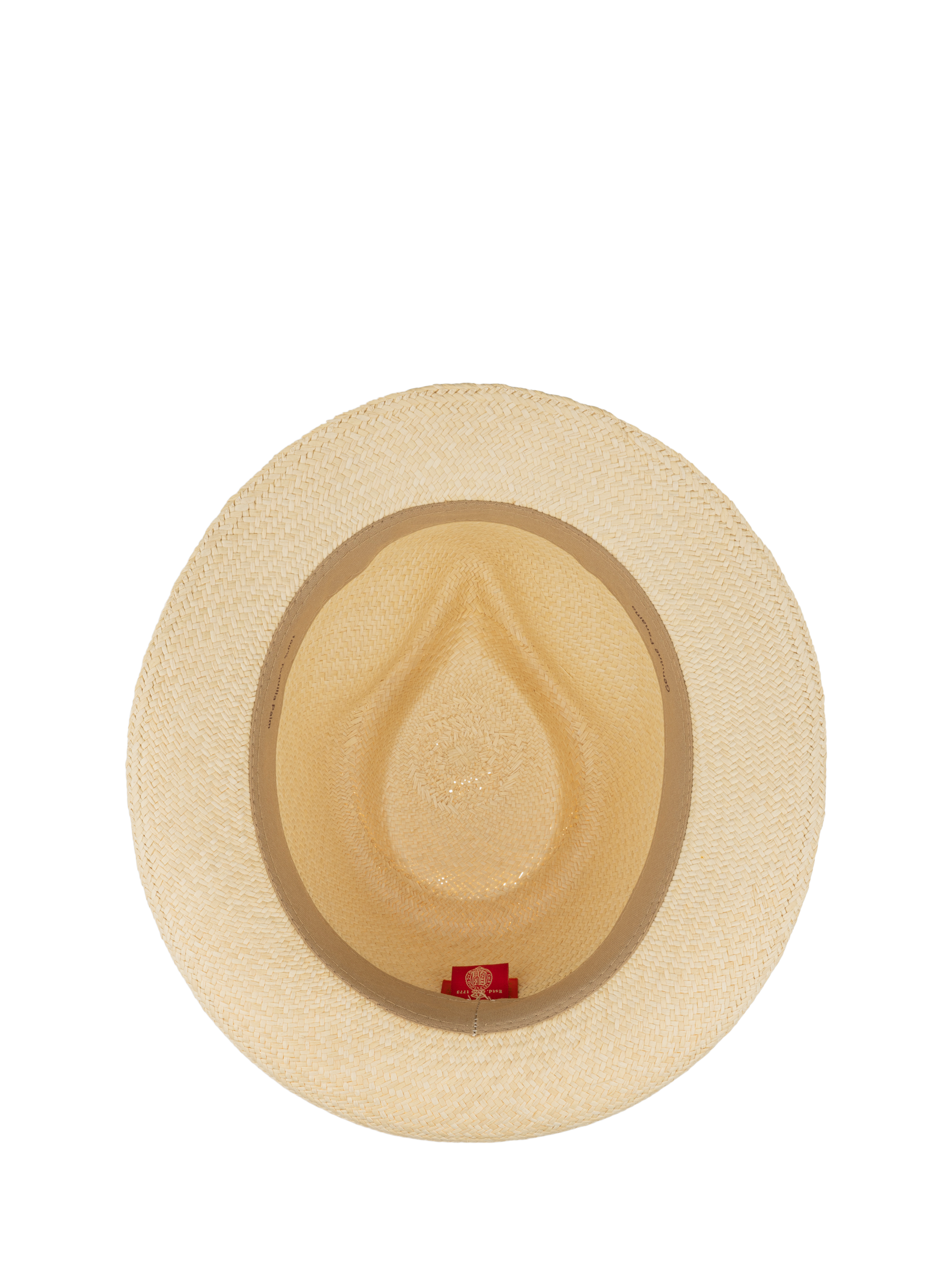 Product image 5 of 6, which shows Christy Trilby Panama Hat, Ivory/Pink, M