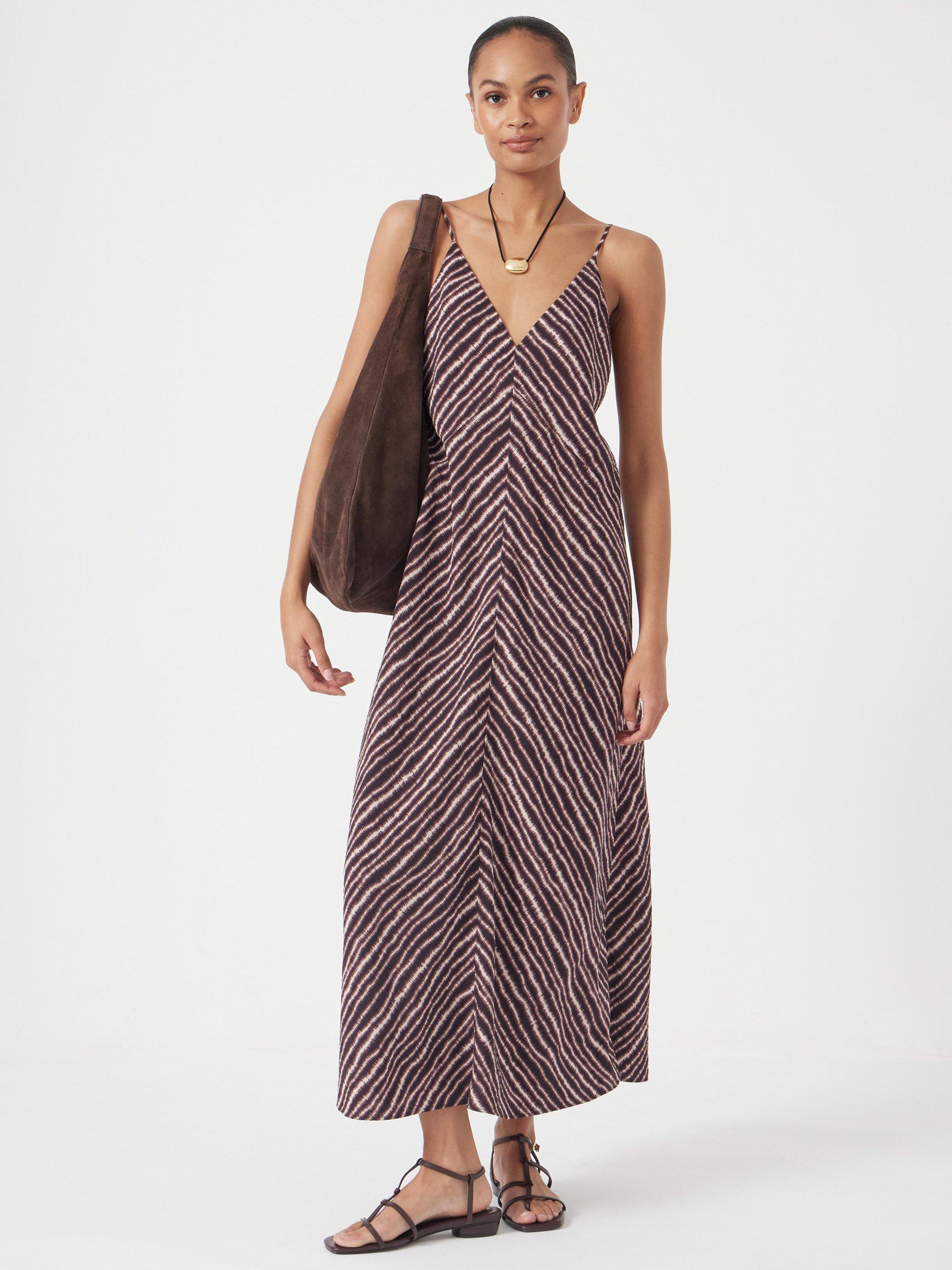 Product image 1 of 5, which shows HUSH Air Flow Printed Maxi Dress, Brown/Multi, 12