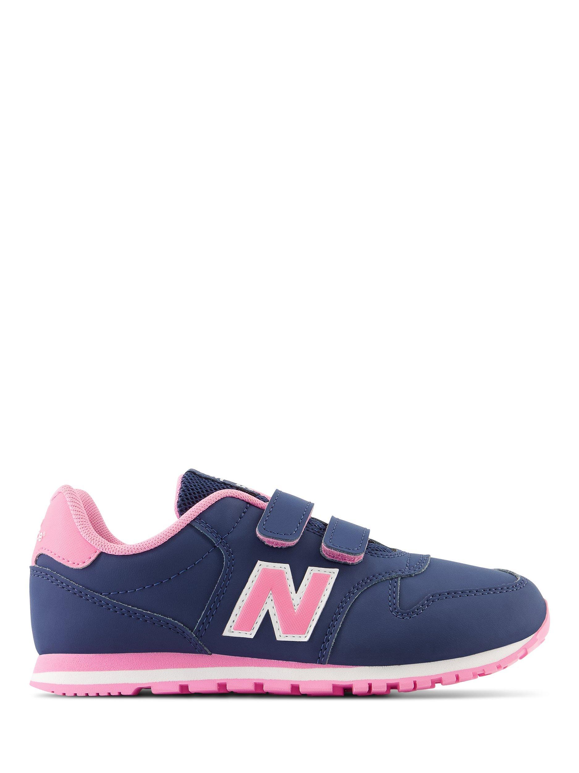 New Balance Kids' 500 Hook and Loop Trainers, Navy/Pink