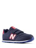 New Balance Kids' 500 Hook and Loop Trainers, Navy/Red