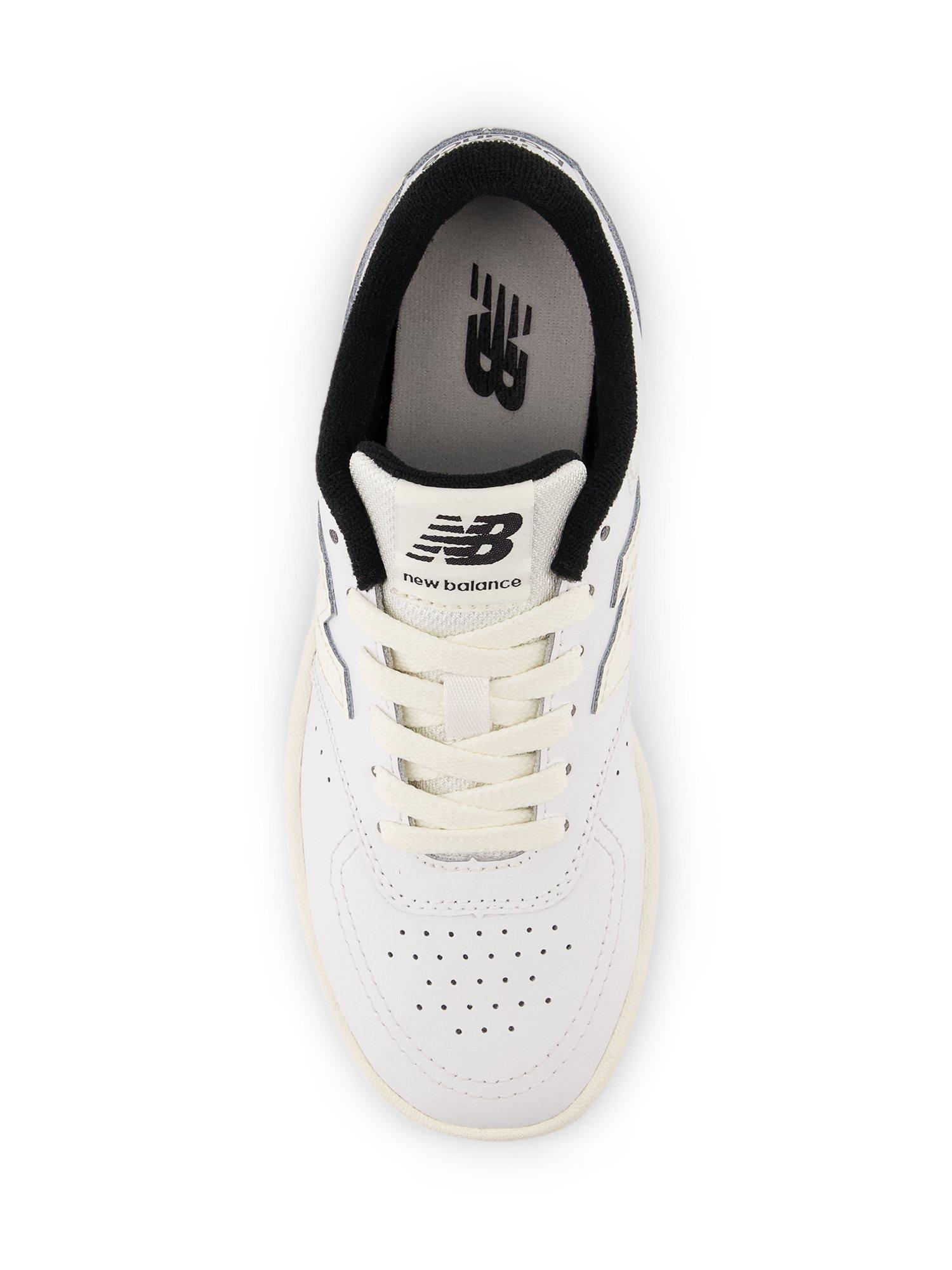 Product image 4 of 5, which shows New Balance Kids' B80 Leather Lace Up Trainers, Black/White, 3