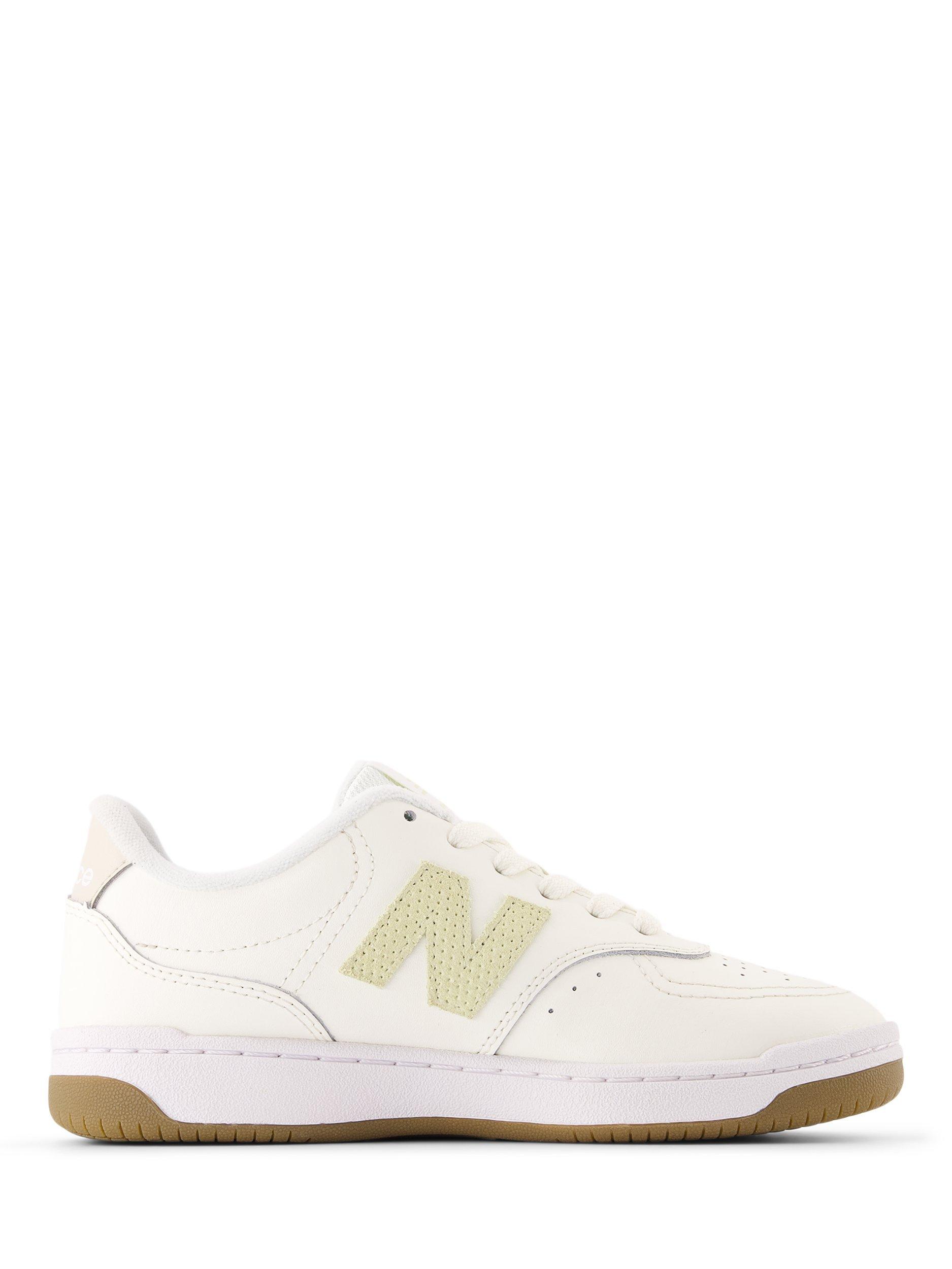 Product image 1 of 6, which shows New Balance Kids' B80 Leather Lace Up Trainers, Neutral, 3