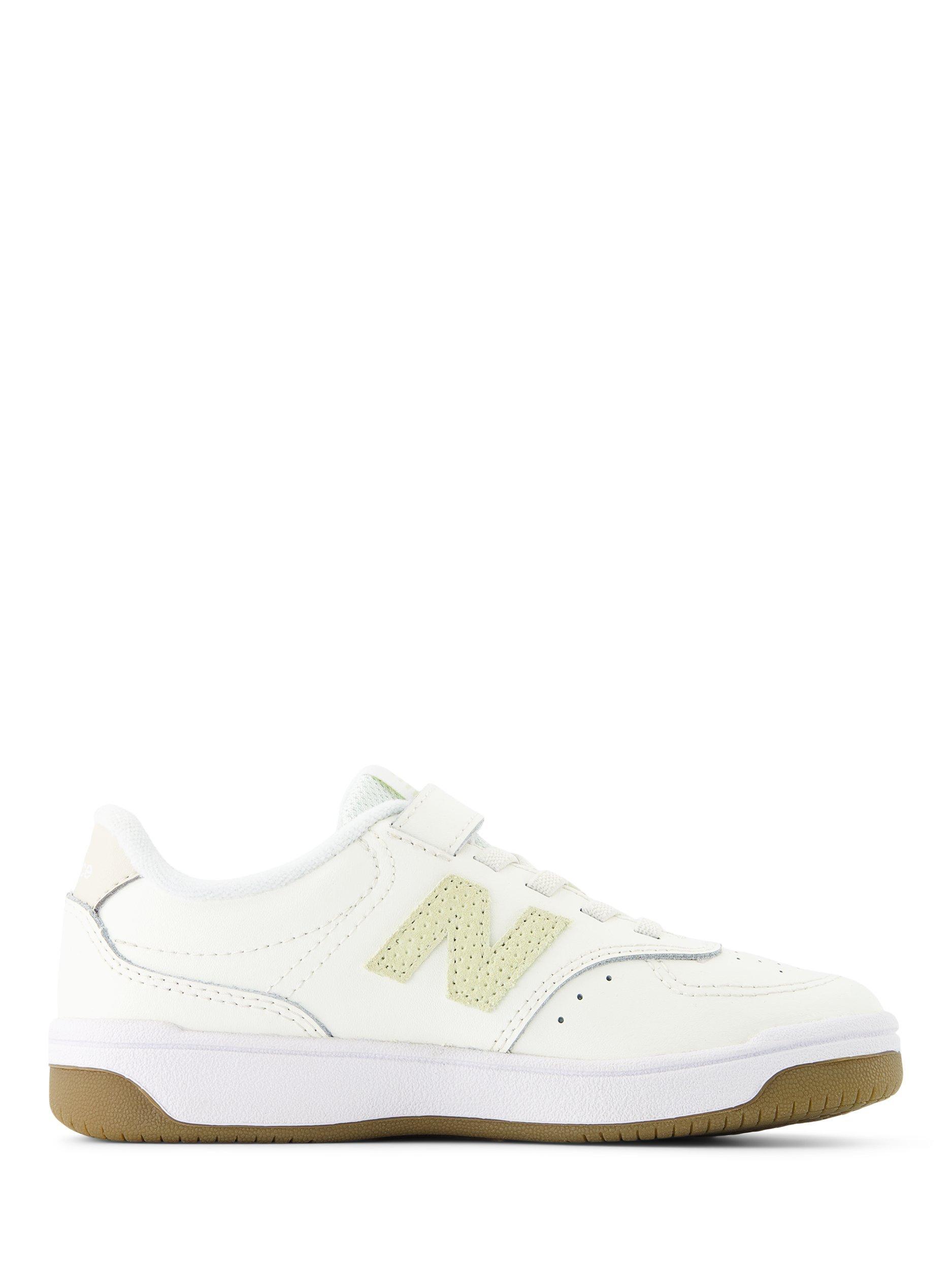 Product image 1 of 7, which shows New Balance Kids' B80 Leather Lace Up Trainers, Neutral, 10 Jnr