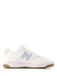 New Balance Kids' B80 Leather Lace Up Trainers, Neutral/Blue