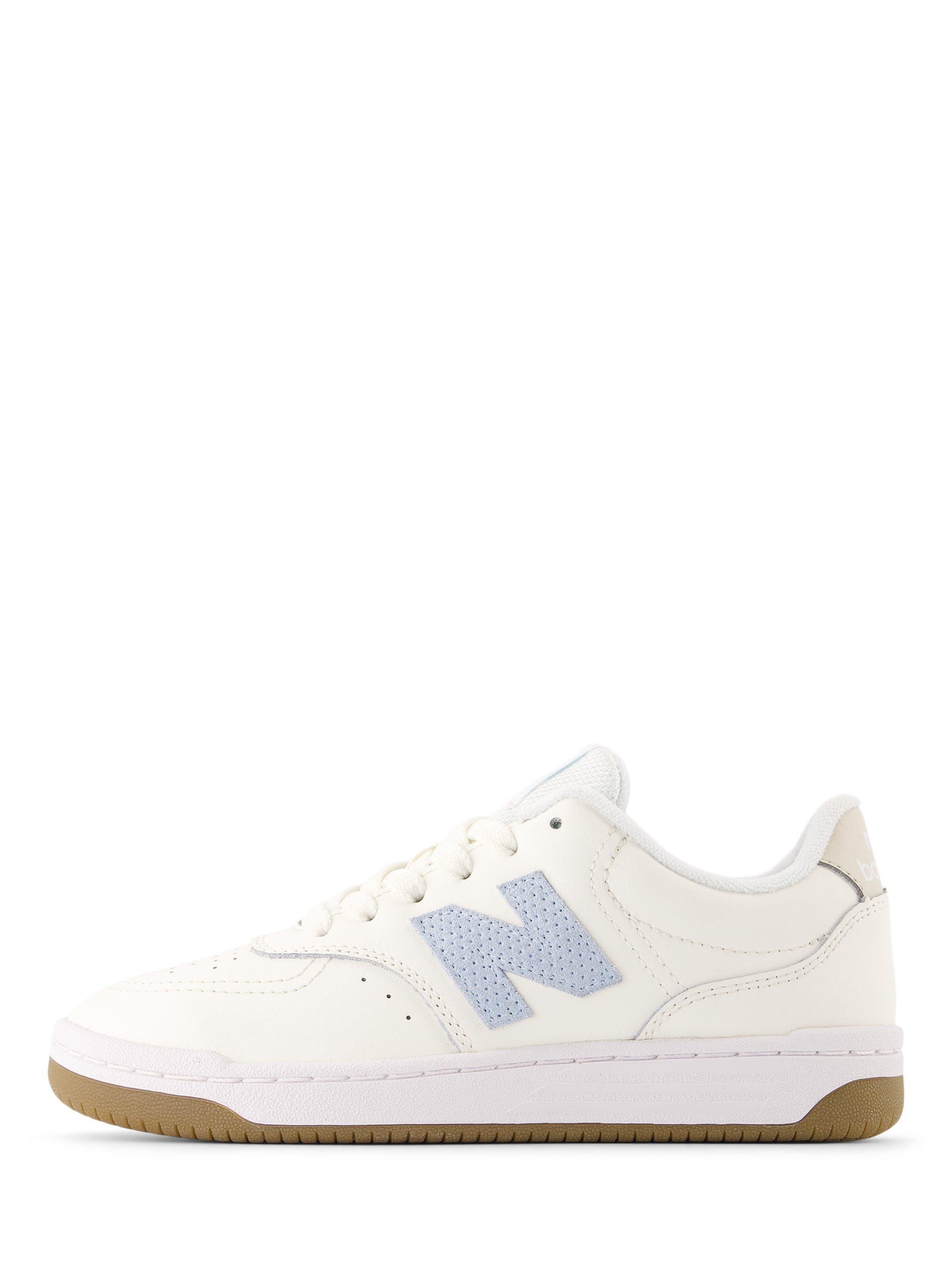Product image 3 of 6, which shows New Balance Kids' B80 Leather Lace Up Trainers, Neutral/Blue, 3