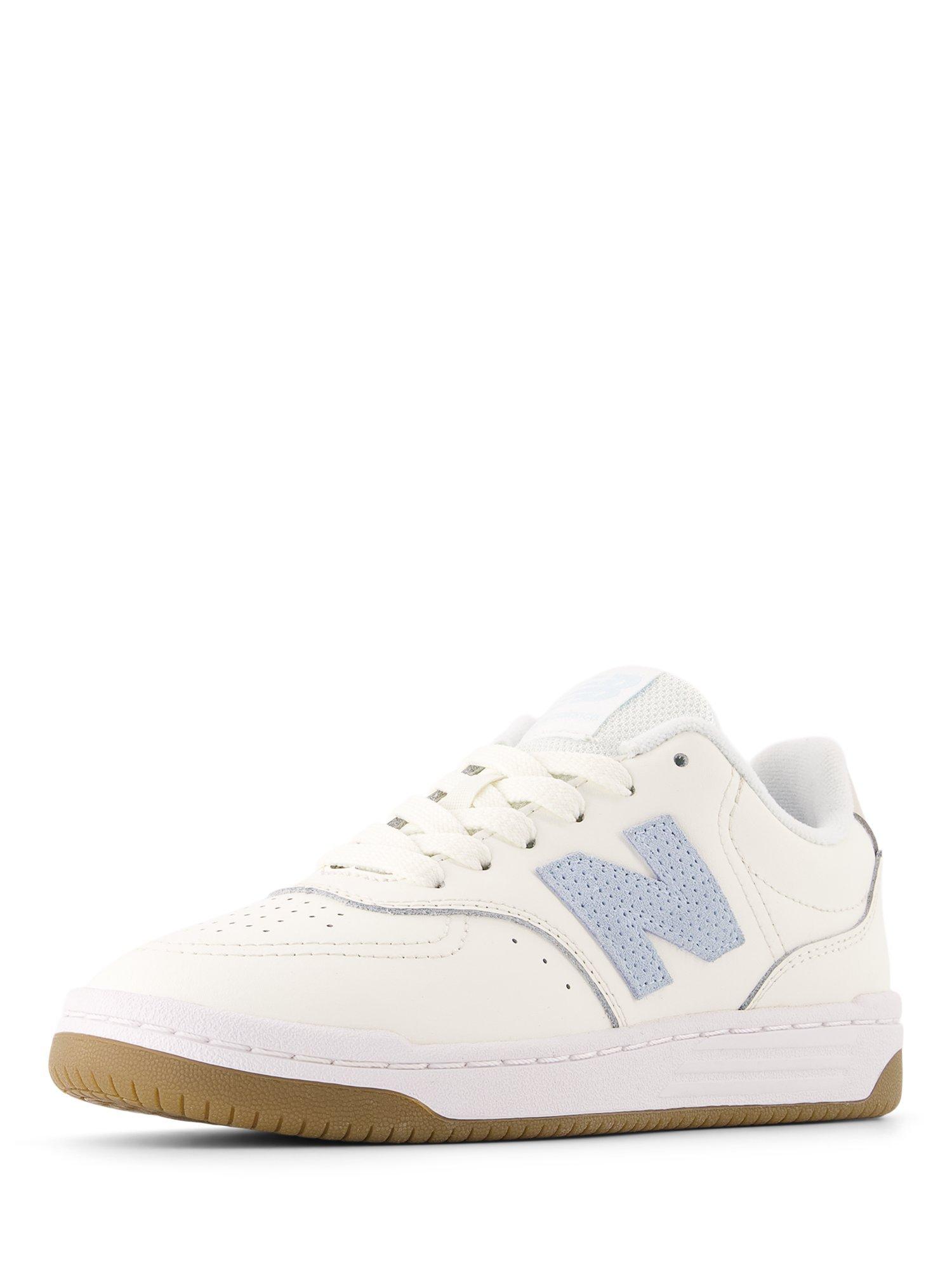 Product image 4 of 6, which shows New Balance Kids' B80 Leather Lace Up Trainers, Neutral/Blue, 3