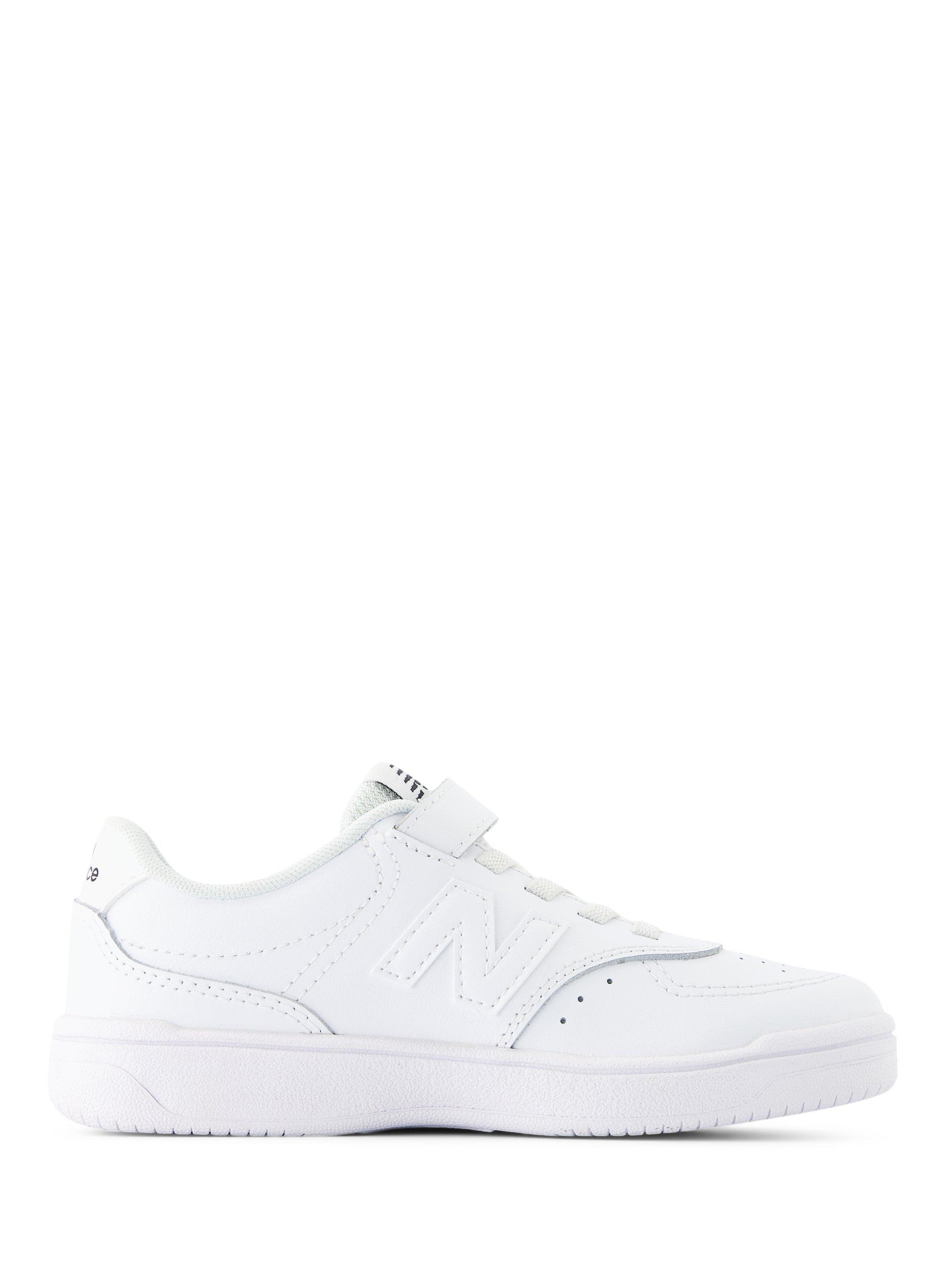 Product image 1 of 6, which shows New Balance Kids' B80 Leather Low Profile Trainers, White, 10 Jnr