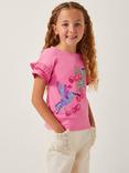 Monsoon Kids' Cotton Sequin Hummingbird T-Shirt, Pink