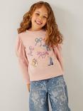 Monsoon Kids' Cotton Long Sleeved Western Horse Top, Pink