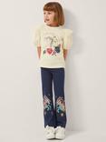 Monsoon Kids' Cotton Sequin Unicorn Leggings, Navy