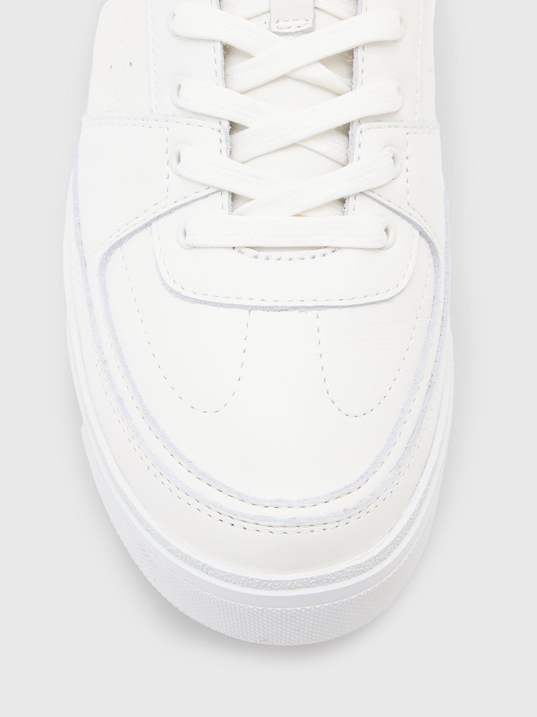 Product image 3 of 6, which shows AllSaints Millie Flatform Trainers, White, 4