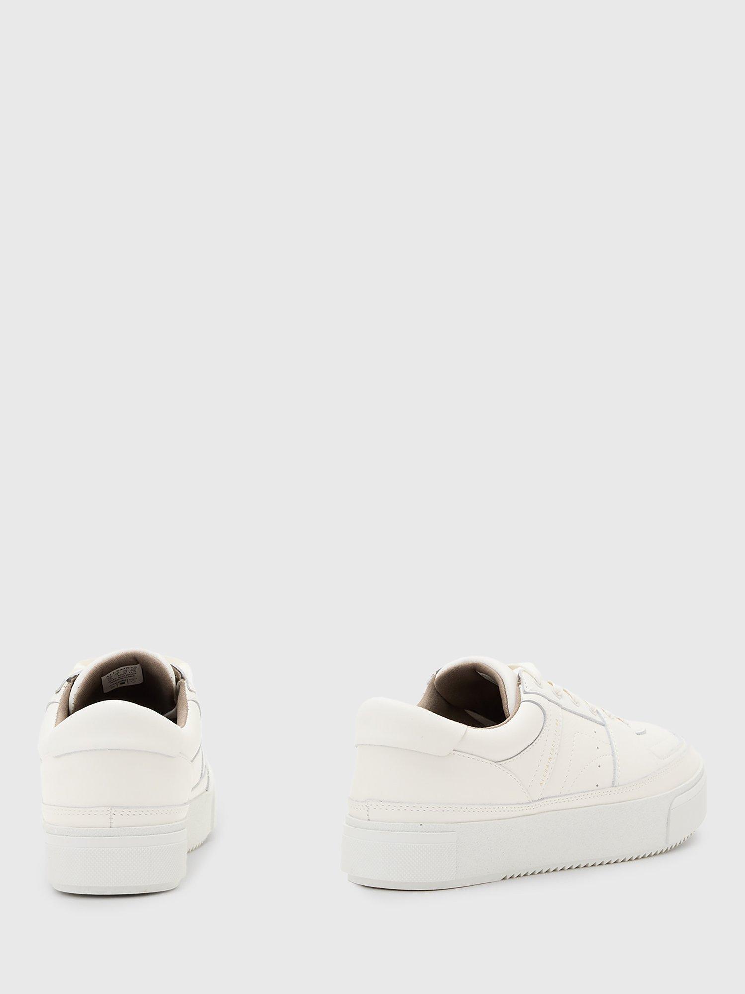 Product image 6 of 6, which shows AllSaints Millie Flatform Trainers, White, 4