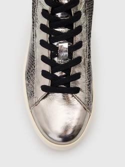 AllSaints Tana High Top Trainers - view 2, Silver/Black