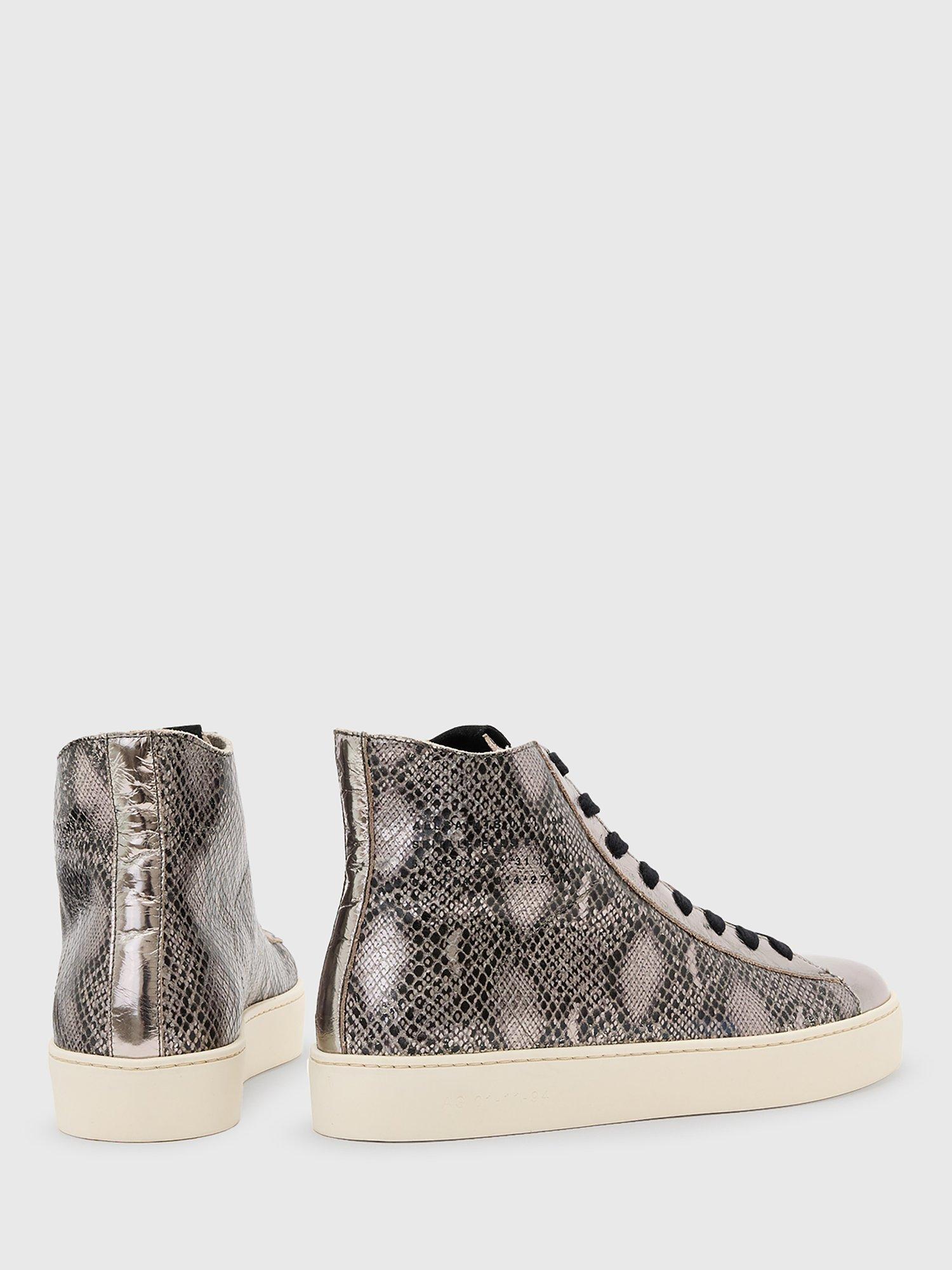Product image 5 of 5, which shows AllSaints Tana High Top Trainers, Silver/Black, 3