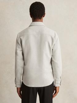 Reiss Camber Regular Fit Cotton Shirt, Soft Grey Melange - view 2, Soft Grey Melange