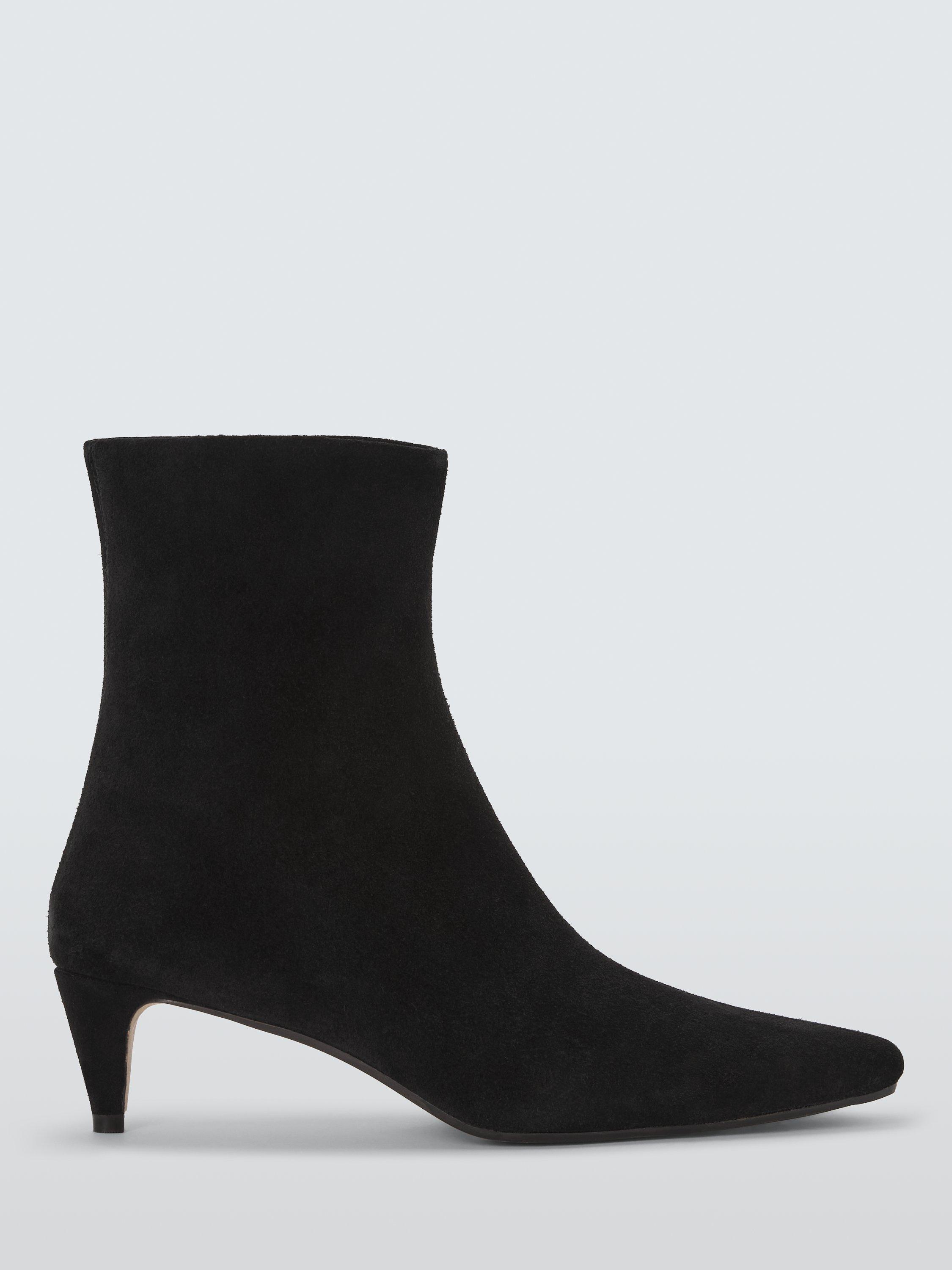John Lewis Orkney Suede Chisel Toe Dressy Ankle Boots, Black
