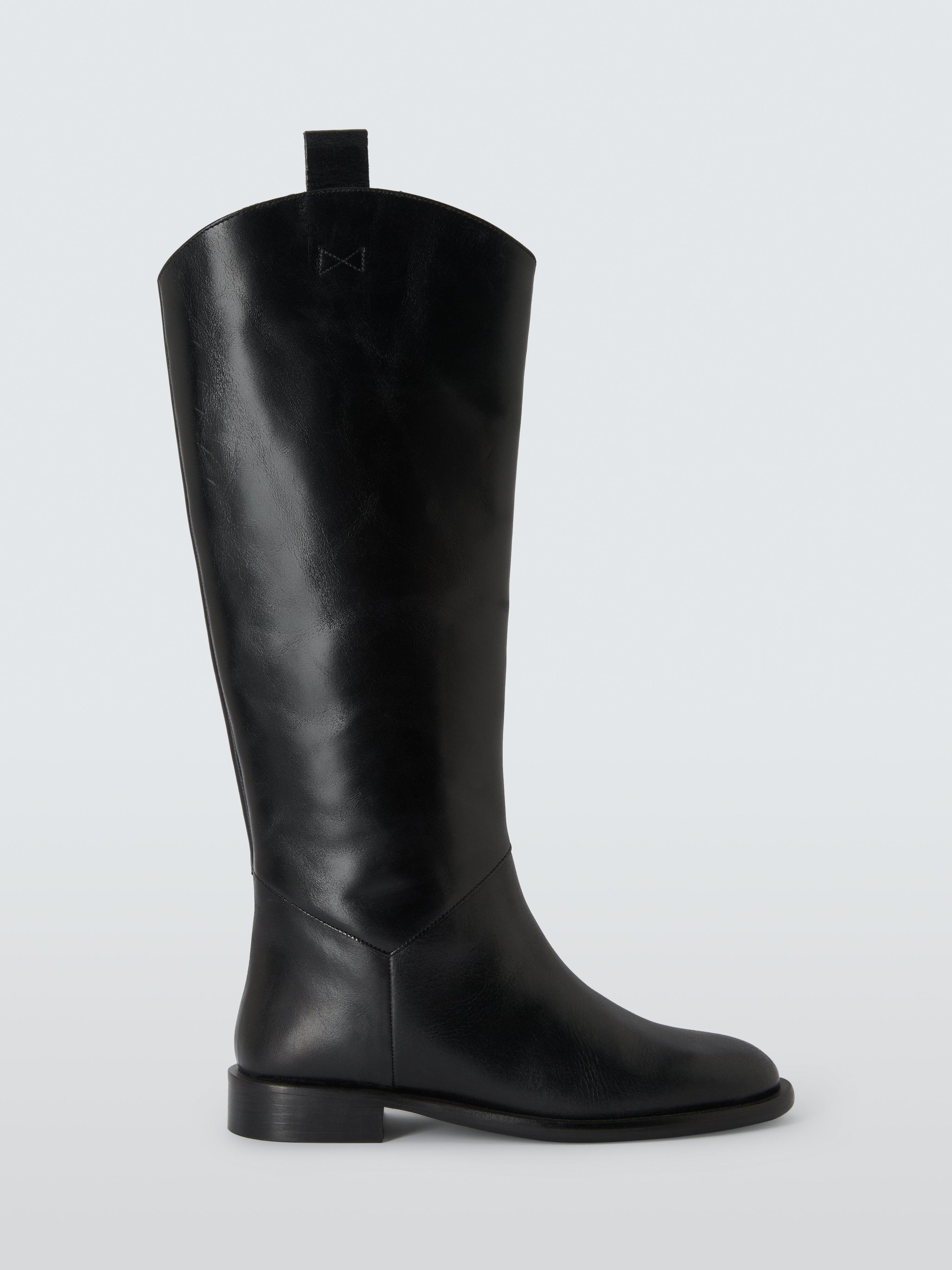 Product image 1 of 6, which shows John Lewis Tulips Leather Long Riding Boots, Black, 6