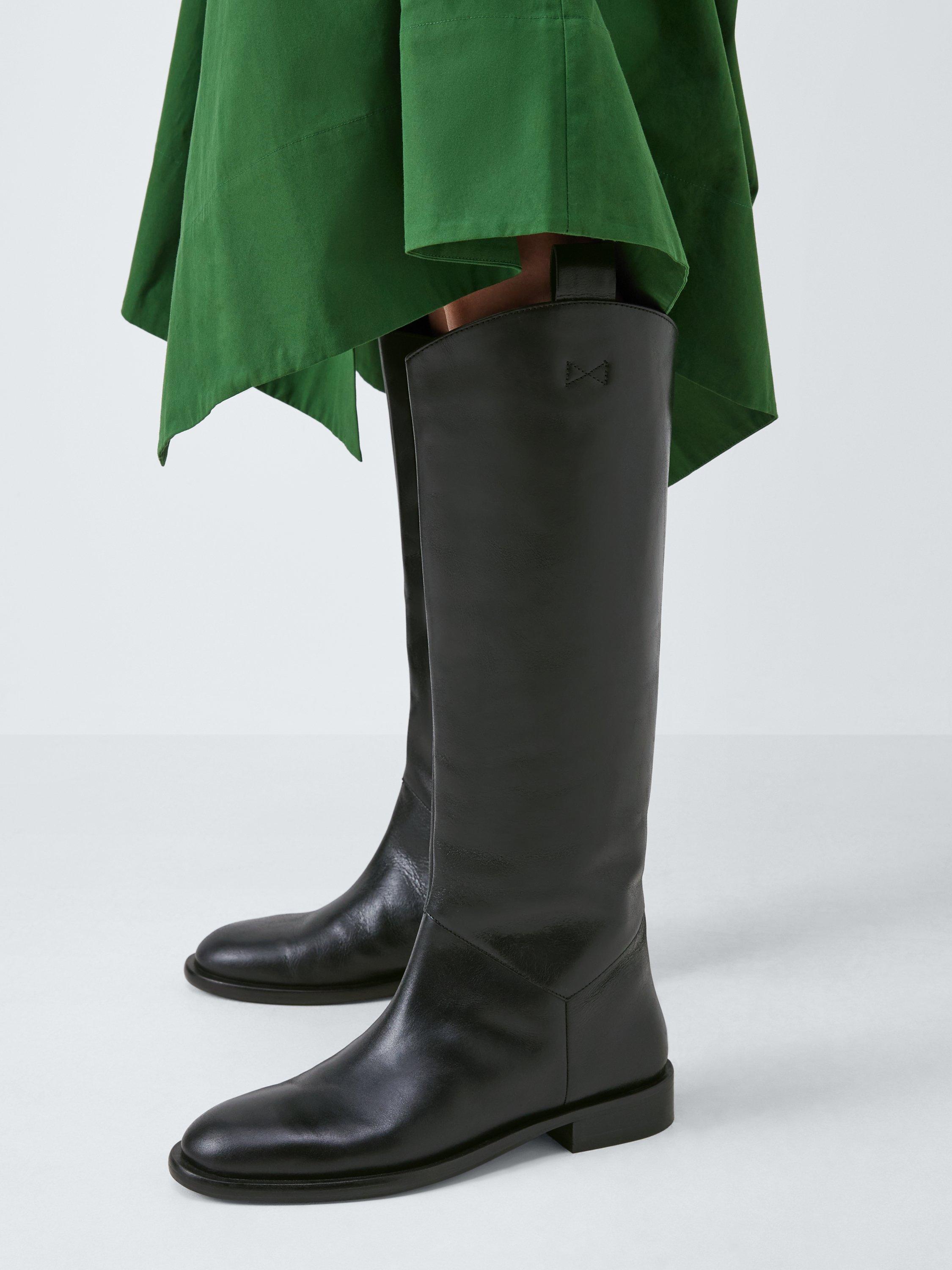 Product image 2 of 6, which shows John Lewis Tulips Leather Long Riding Boots, Black, 6