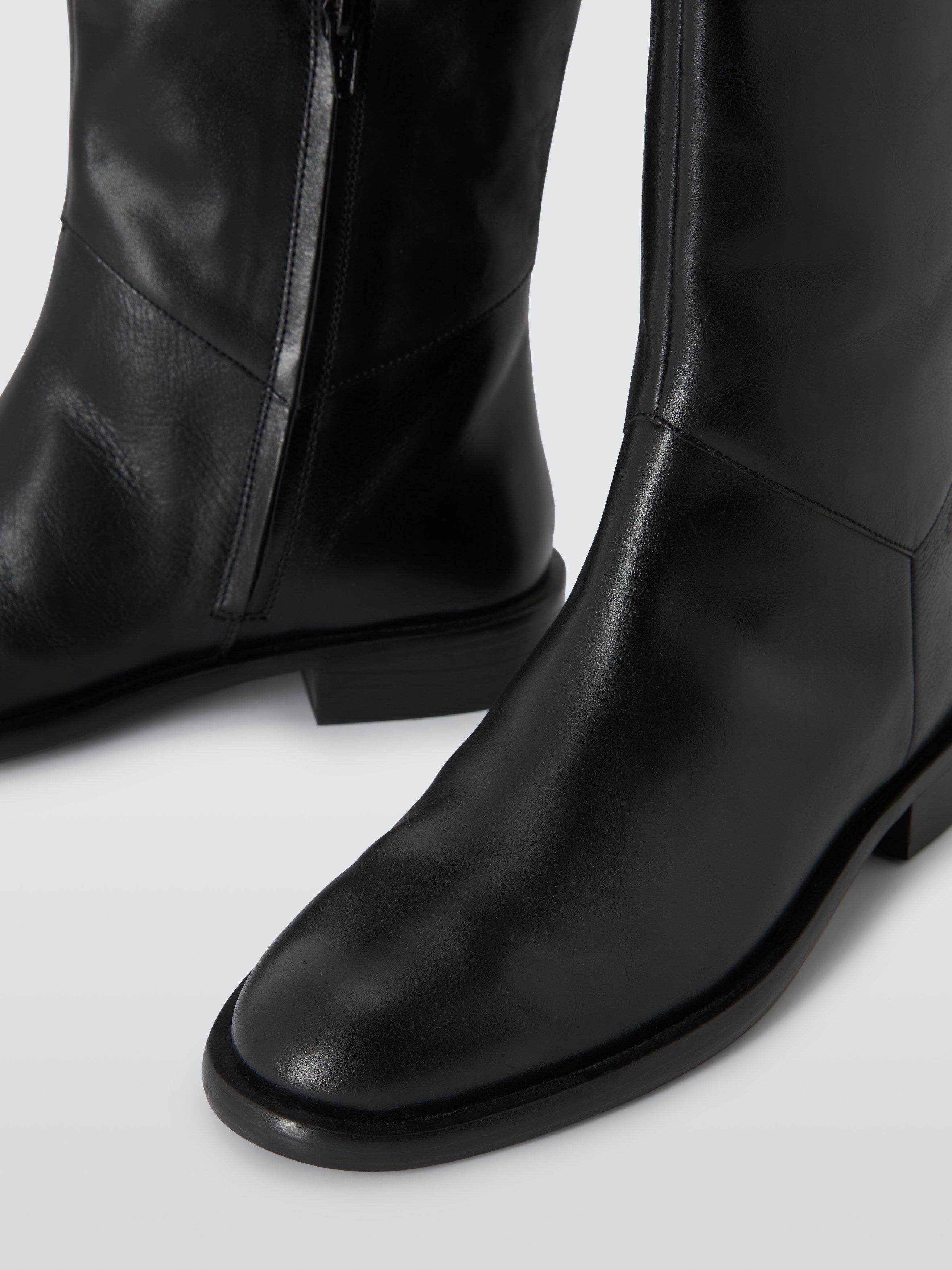 Product image 5 of 6, which shows John Lewis Tulips Leather Long Riding Boots, Black, 6