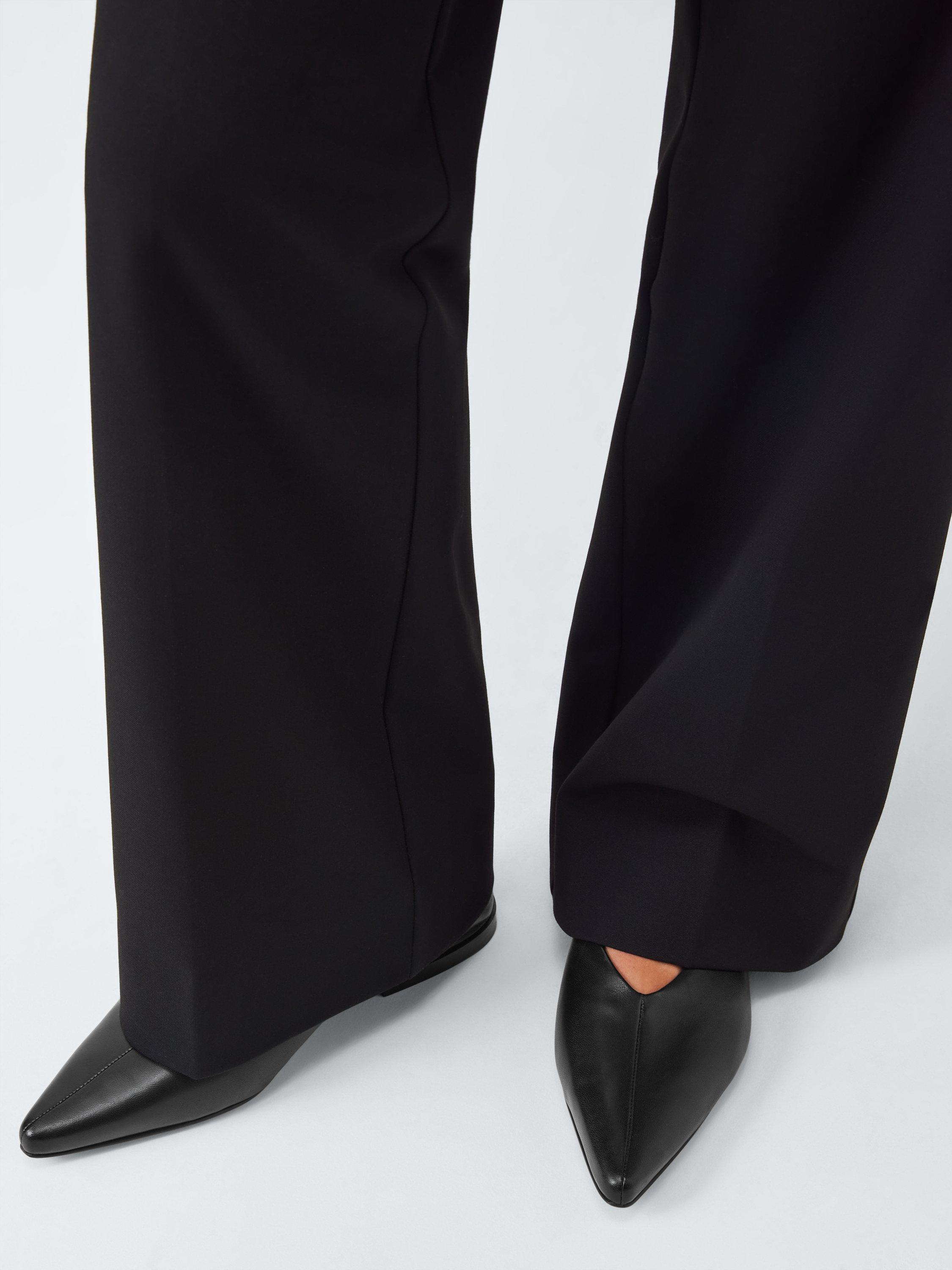 Product image 2 of 6, which shows John Lewis Hampton Leather High Cut Smart Ballerina Pumps, Black, 3