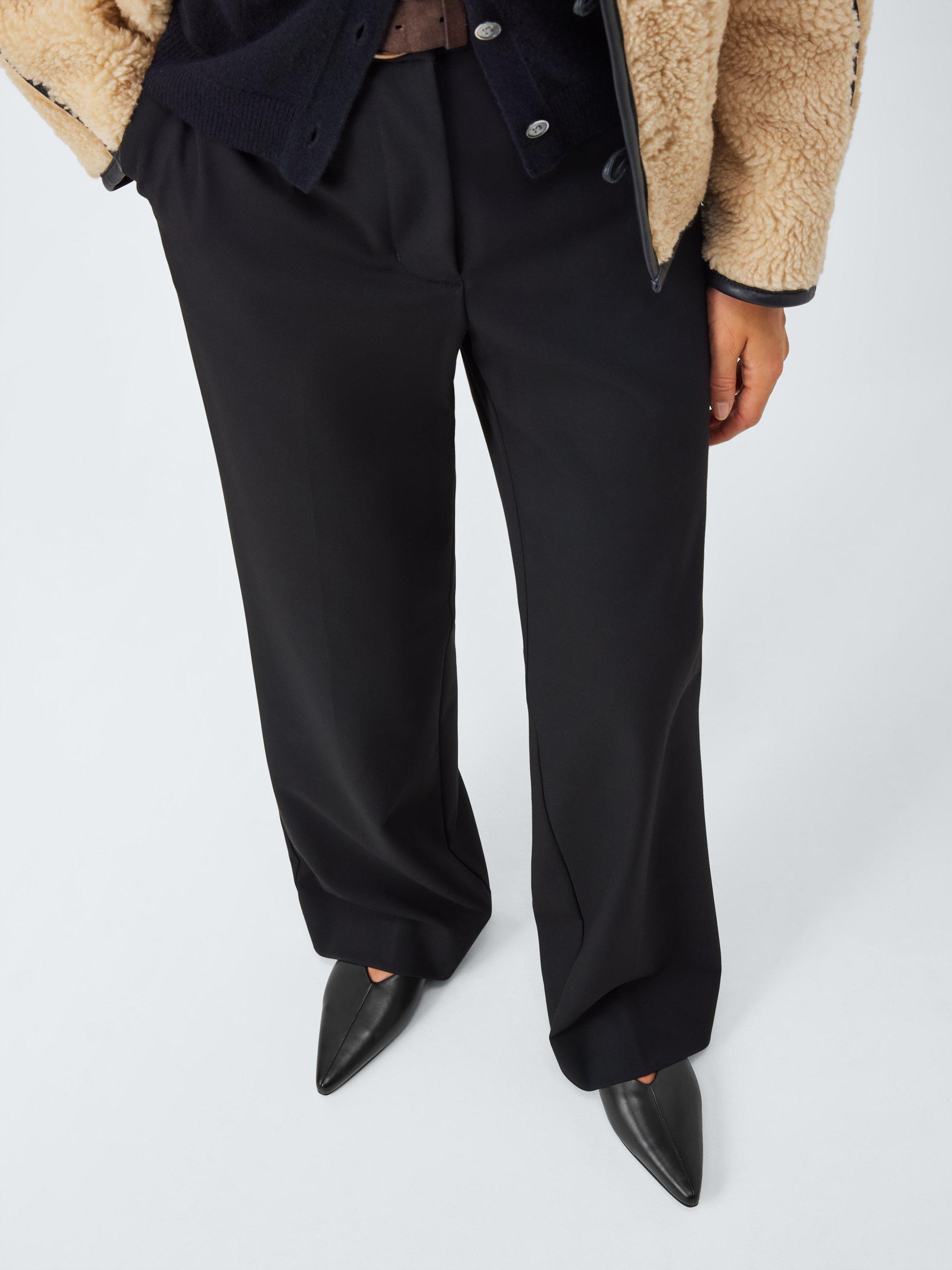 Product image 6 of 6, which shows John Lewis Hampton Leather High Cut Smart Ballerina Pumps, Black, 3