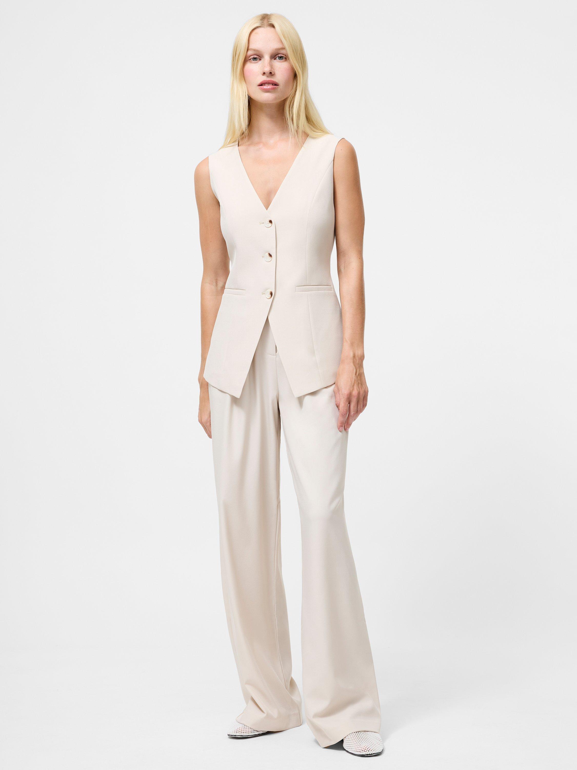 Product image 4 of 6, which shows French Connection Imola Tailored Waistcoat, Sandshell, 6