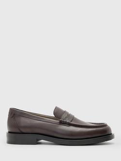 AllSaints Bloom Leather Loafers, Oxblood Red