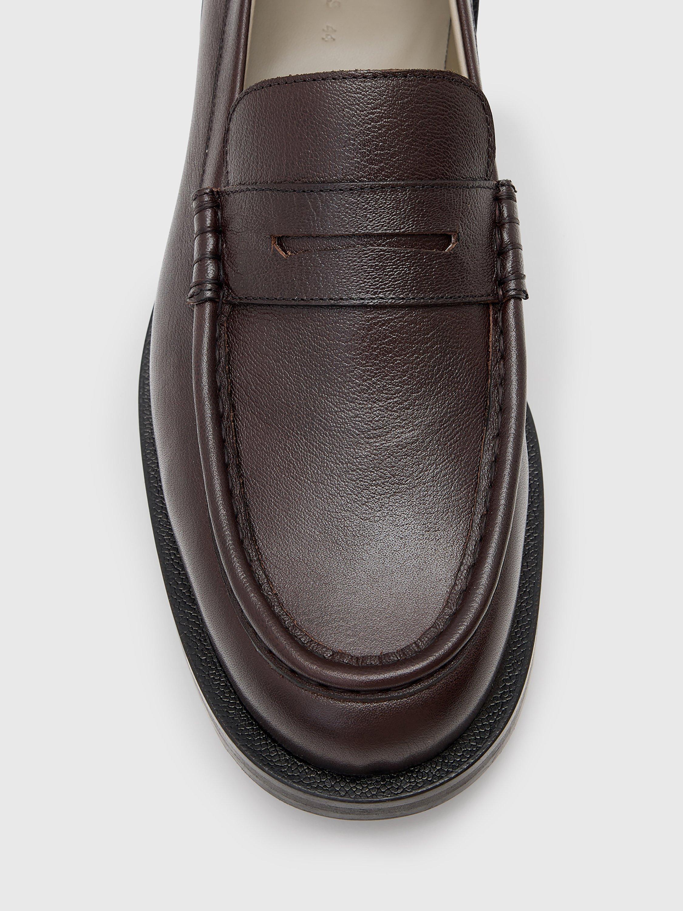 Product image 2 of 5, which shows AllSaints Bloom Leather Loafers, Oxblood Red, 10
