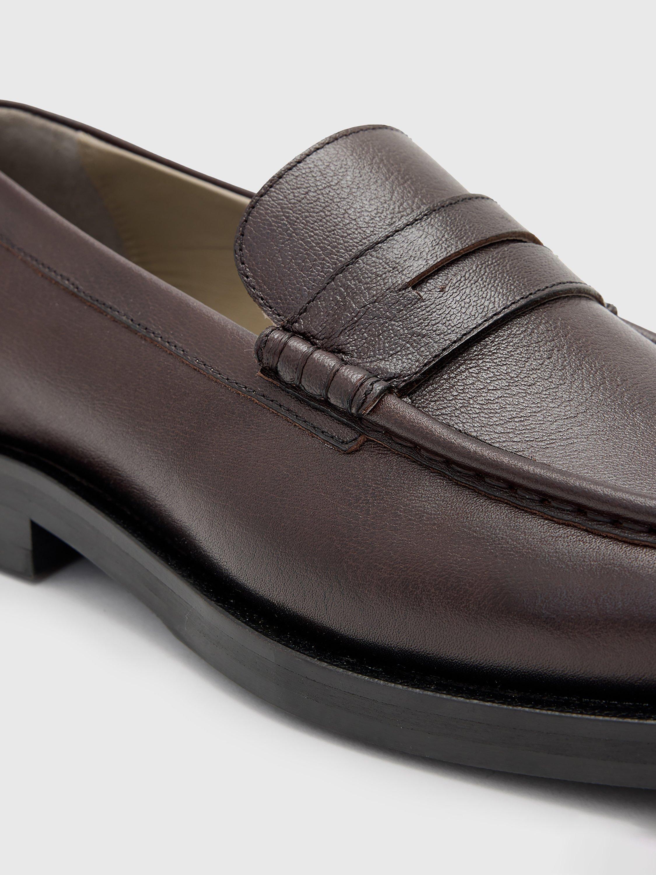 Product image 4 of 5, which shows AllSaints Bloom Leather Loafers, Oxblood Red, 10