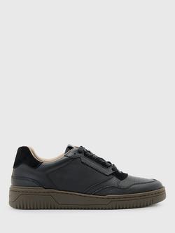 AllSaints Regan Suede Leather Low Top Trainers, Black