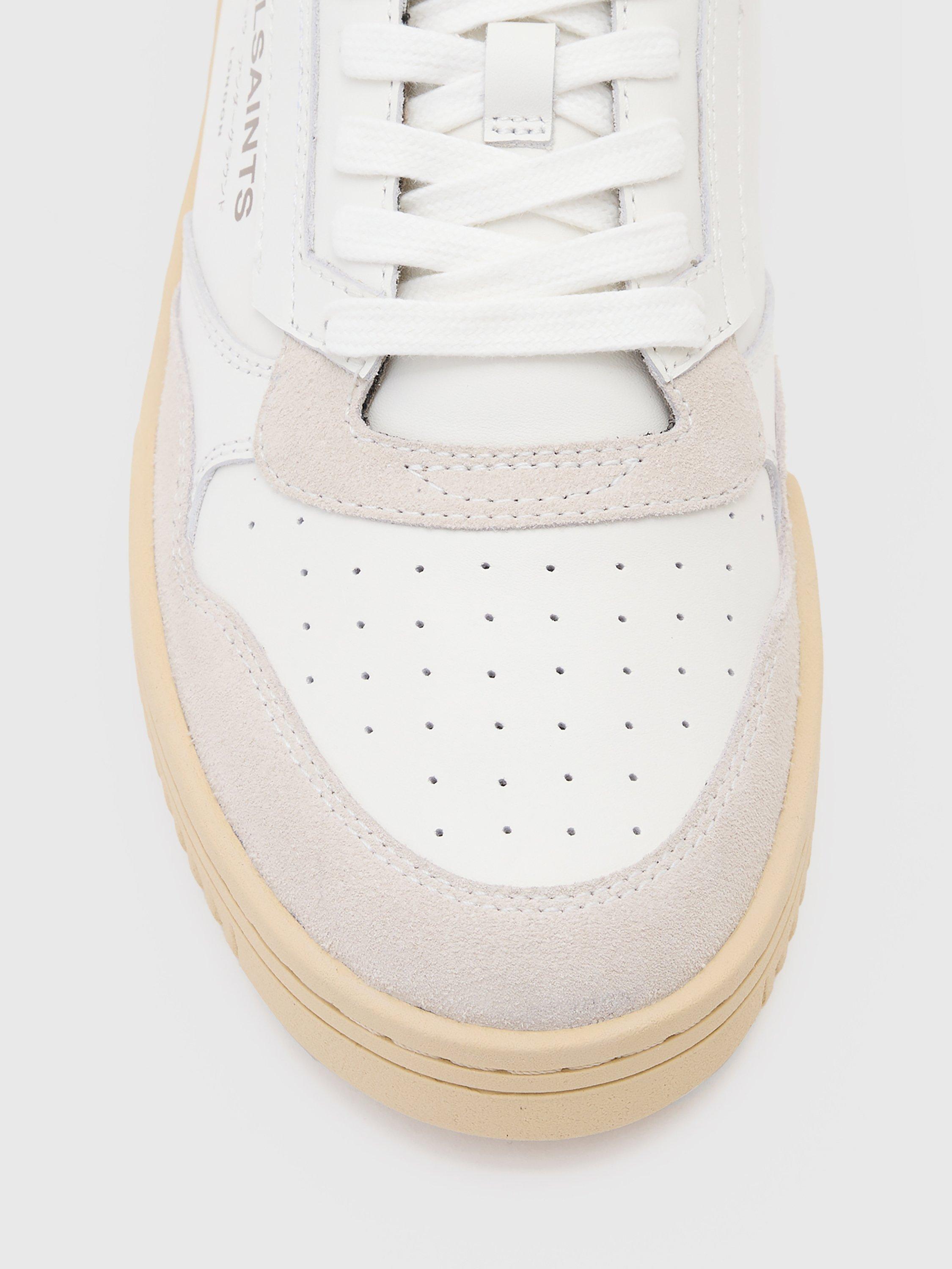 Product image 2 of 5, which shows AllSaints Regan Suede Leather Low Top Trainers, Chalk White/Multi, EU41