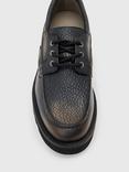 AllSaints Skiff Leather Boat Shoes, Black/Brown