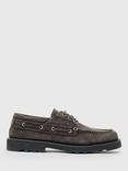 AllSaints Skiff Suede Boat Shoes, Warm Grey
